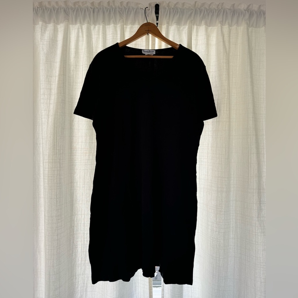 NorthStyle Black V-Neck Tee Shirt Dress